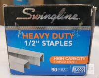 New - Swingline Heavy Duty 1/2" Staples , 5000 Staples