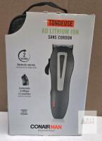 NEW ConairMAN HC1900RC Cordless Hair Clipper with 20-Piece Kit, Lithium Ion Battery, Self-Sharpening Blades