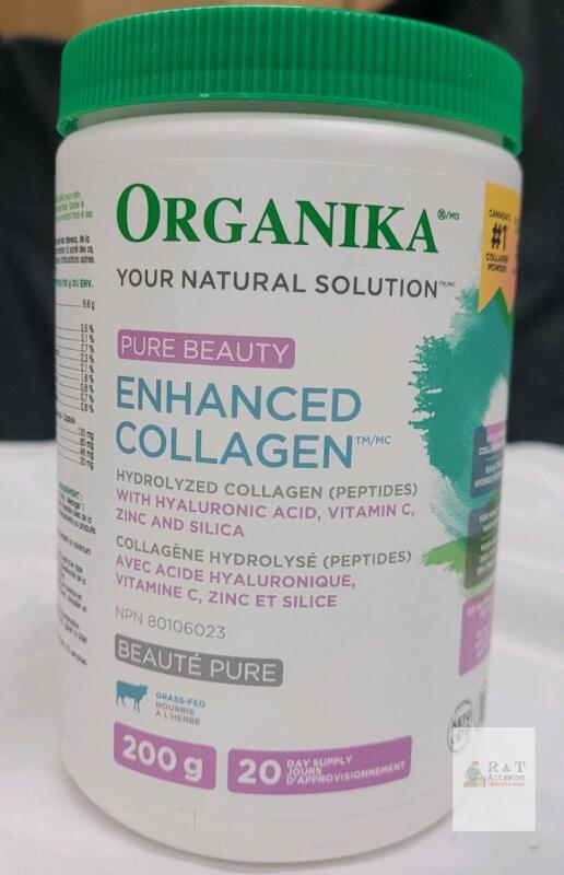 Organika Enhanced Collagen Powder 200g, Hydrolyzed with Hyaluronic Acid, Vitamin C, Zinc, Silica