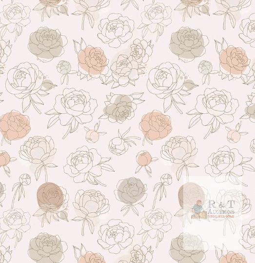 New - Grey Floral Peel and Stick Wallpaper . 17.7"&times;236" (19.5ft) Self-adhesive Wallpaper .