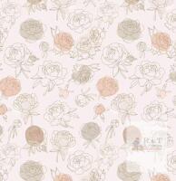 New - Grey Floral Peel and Stick Wallpaper . 17.7"&times;236" (19.5ft) Self-adhesive Wallpaper .