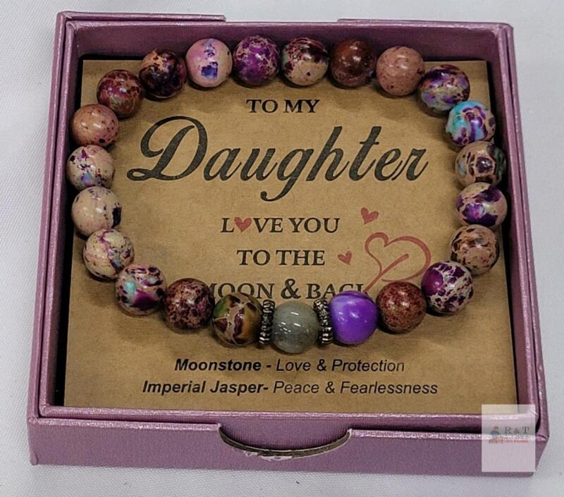 New - Love & Strength Bracelet for Daughter , featuring Imperial Jasper & Moonstone
