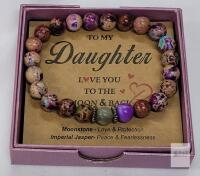 New - Love & Strength Bracelet for Daughter , featuring Imperial Jasper & Moonstone
