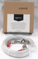 Amazon Basics 25ft Dog Tie-Out Cable, Weather Resistant, 90lb Capacity, with Durable Metal Clips