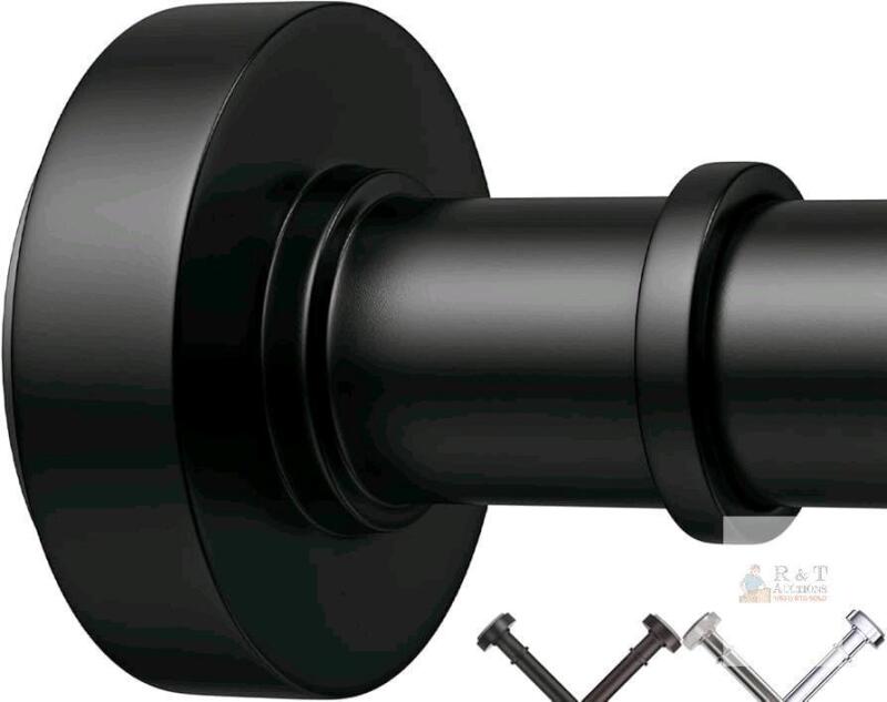 New Black Tension Shower Curtain Rod &ndash; Adjustable 18-79 Inches, Fits 20-72" Inch Spaces