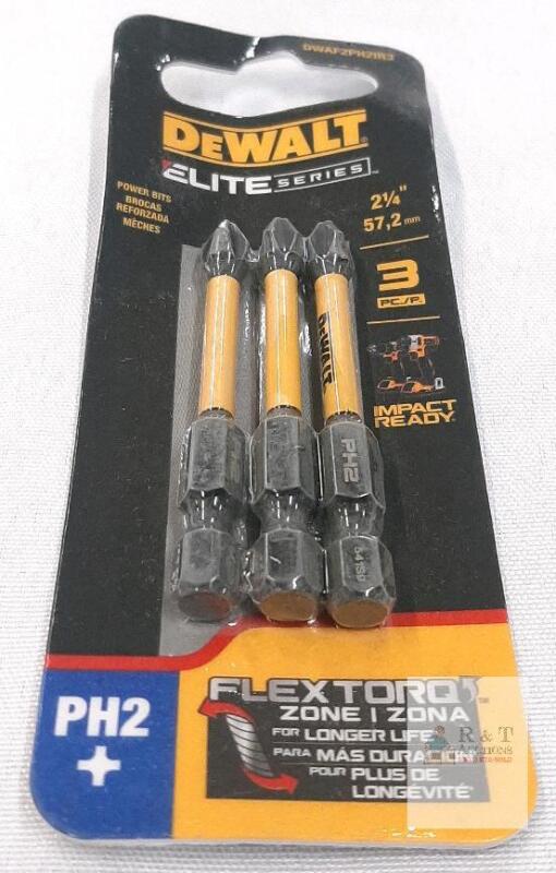 DEWALT Elite Series PH2 2-1/4" Impact Ready Screwdriver Bits, 3-Pack