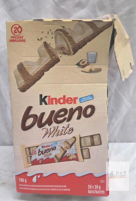 Kinder Bueno White 20-Pack, 780g, Individually Wrapped Bars, Best Before Jan 2027, Damaged Box