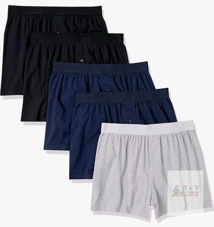 New - 5-Pack Amazon Essentials Mens Sz. 5X Cotton Jersey Boxer Short .