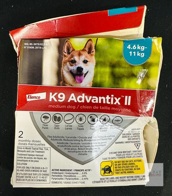 K9 Advantix II Medium Dog Flea & Tick Treatment, 2 Doses, 4.6-11 kg