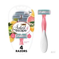 BIC Soleil 4 Escape Disposable Women's Razors 4-Pack, 4 Blades, Coconut Milk Strip, Citrus Scent OPEN PACKAGING