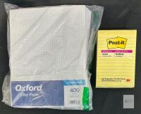 Oxford Graph Filler Paper 8.5x11" 400 Sheets & Post-it Super Sticky Notes 4"x6" 270 Sheets