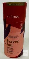 ATTITUDE Leaves Bar Deodorant, Sandalwood Scent, 3 oz (85 g), Plastic-Free, Vegan