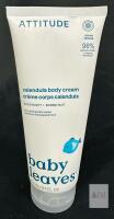 Attitude Baby Leaves Calendula Body Cream, 6.7oz, Gentle Vegan Formula, EWG Verified, 98% Natural