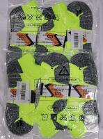 New - 6-Pairs XL Unisex Cushioned Compression Athletic Ankle Socks , Lime Green / Grey