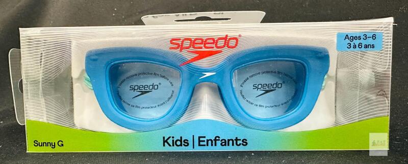 Speedo Sunny G Kids Swimming Goggles, Blue Frame, Anti-Fog UV Protection, Ages 3&ndash;6