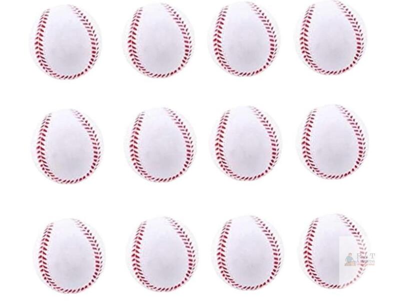 NEW Pack of 12 Baseball Stress Balls, 2.5" PU Foam Squeezable Toys, White with Red Stitching, LPN RR D0316 9816