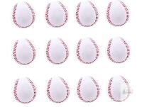 NEW Pack of 12 Baseball Stress Balls, 2.5" PU Foam Squeezable Toys, White with Red Stitching, LPN RR D0316 9816