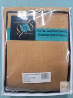 New Exclusive Fabrics Faux Linen Room Darkening Curtain , 100"&times;84 - Butterscotch . Single Panel