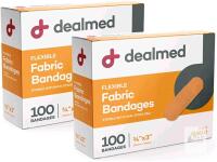 New Dealmed Flexible Fabric Adhesive Bandages 3/4" x 3" 100 per Box (Pack of Two)