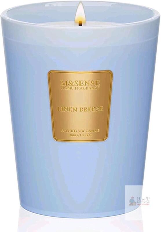 New M&SENSE Linen Breeze Scented Candle Home Decor, 60 Hours Long Lasting Slow Burning, Natural Soy Wax Candles for Home Scented, Candles Gift for Winter Holiday