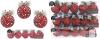 6 New Packs of 5 Christmas Traditions 4 inch Glittered Rattan Christmas Ball Ornaments Hanging Tree Decorations (Red, 30 Ornaments Total)