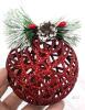 6 New Packs of 5 Christmas Traditions 4 inch Glittered Rattan Christmas Ball Ornaments Hanging Tree Decorations (Red, 30 Ornaments Total) - 2