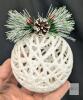 8 New Packs of 5 Christmas Traditions 4 inch Glittered Rattan Christmas Ball Ornaments Hanging Tree Decorations (Platinum White, 40 Ornaments Total) - 2
