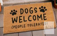 New - Dogs Welcome (People Tolerated) Turfed Door Mat , measures 30"&times;17"
