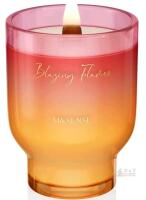 New - M&SENSE 9.9oz. BLAZING FLAMES Natural Soy Scented Candle w/Wooden Wick