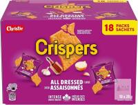New CRISPERS : All Dressed Flavour, 18 Individually Wrapped 28g Snack Packs, [bb 09/14/2026]