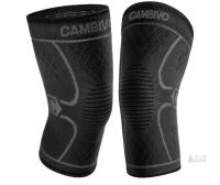 New Size SM Cambivo NS10 Knee Support Sleeves Small 2 Pack, Compression, Black/Gray, Original Box