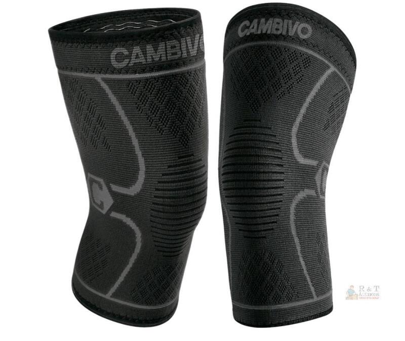 New Size SM Cambivo NS10 Knee Support Sleeves Small 2 Pack, Compression, Black/Gray, Original Box