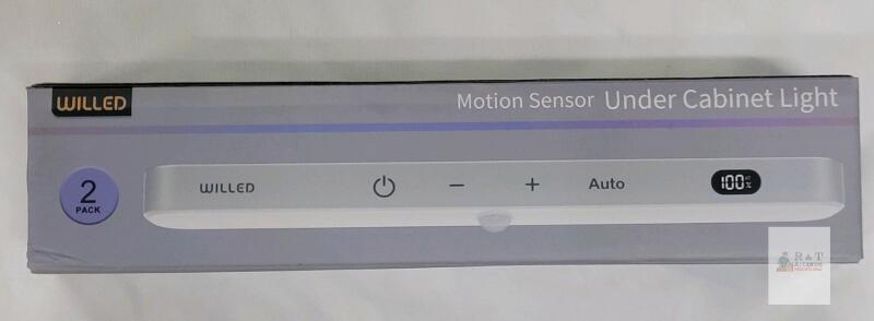 2-Pack New WILLED Under Cabinet Lights Rechargeable, Battery Display, 60-LED Touch Light Bar, Motion Sensor Light Indoor, Battery Operated Closet Lights Wireless . Measures 9.5" long
