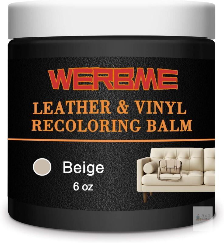 New BEIGE Leather Recoloring Balm & Color Restorer - Multipurpose Dye & Paint for Faded Leather Couches, Car Seats, Shoes | Fix Scratches on Clothing, Furniture & Accessories