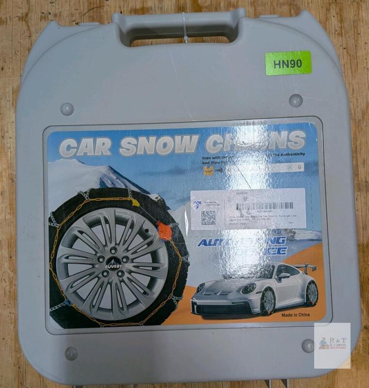 AUVEBY HN-Series Cable Snow Chains for Passenger Cars, Auto-Tensioning, Carbon Steel, Pair