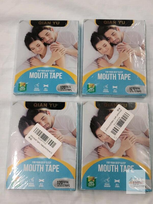 QIAN YU Mouth Tape &ndash; 120 Strips, Medical-Grade Hypoallergenic, Snoring & Sleep Aid, Sealed 4-Pack