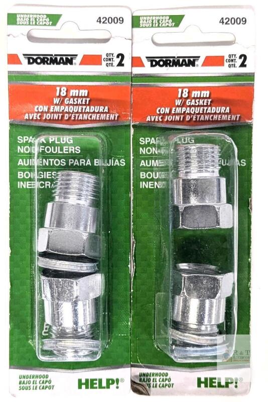 2 New Packs of 2 DORMAN 42009 Spark Plug Non-Foulers - 18mm Gasket Seat