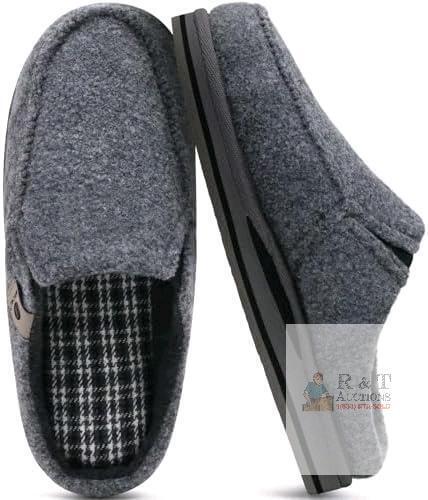 New Size 13 Women's Oncai Clog Slippers with Arch Support Stripe Cotton-Blend Faux Fur High-Density Memory Foam Warm House Slippers Slip-on Indoor Outdoor Rubber Sole