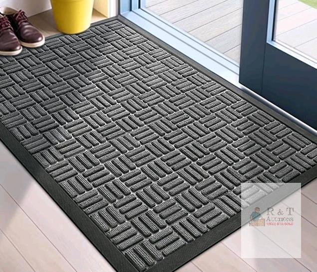 New - Mibao Front Door Mat, Heavy Duty Durable Welcome Mat for Outdoor Indoor, Dirt Trapper Waterproof Super Absorbent Door Mat , 29.5"&times;17" - Gray