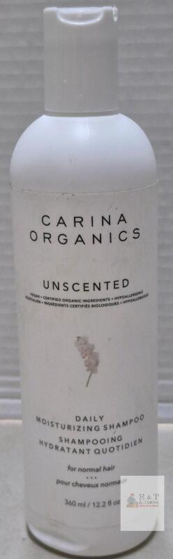 Carina Organics Unscented Daily Moisturizing Shampoo 12.2 fl oz, Vegan, Organic, For Normal Hair
