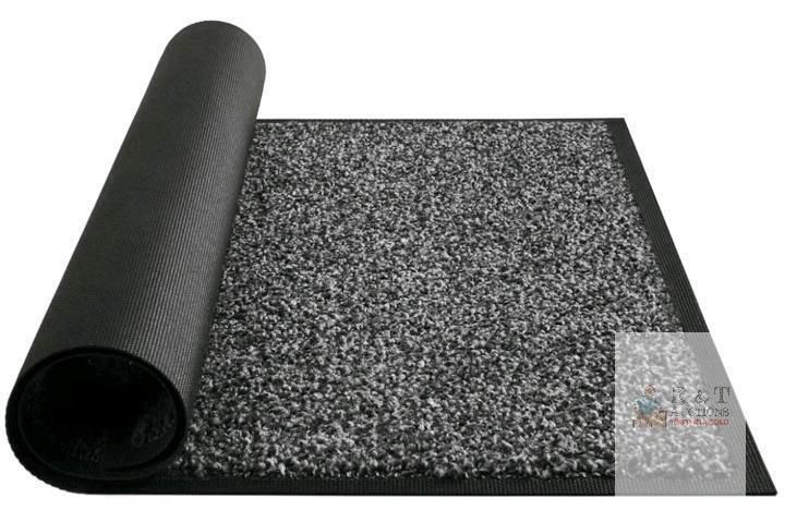 New - Mibao Front Door Mat, Dirt Trapper Welcome Mat for Outdoor Indoor, Non-Slip Waterproof Doormat, Durable Machine Washable Low Profile Entry Rug , 30"&times;18" - Grey