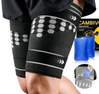 New - CAMBIVO Thigh Compression Sleeve w/Gel Packs for Men & Women . Size XXL .