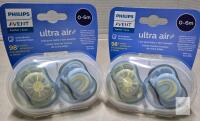 Philips Avent Ultra Air Pacifier SCF085/58, 0-6M, Silicone, 2-Pack, Orthodontic, BPA-Free, Sealed