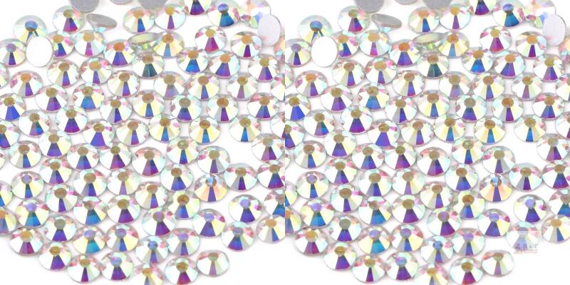 2 New Packs BEADSLAND Flat Back Crystal Rhinestones Round Gems for Nail Art and Craft Glue Fix, Crystal AB, 10mm, SS50/144pcs Per Pack - 288pcs Total