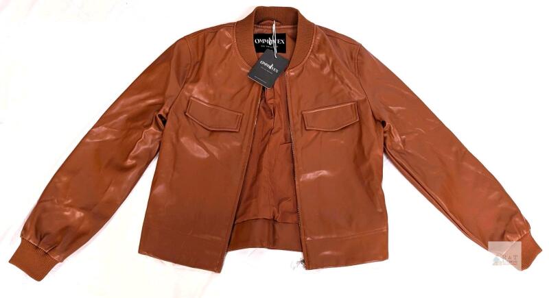New Size MED Women's PU Leather Bomber Jacket