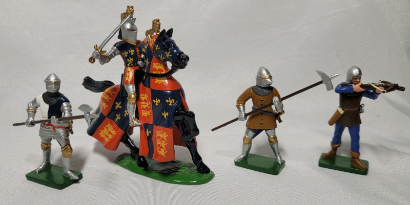 Britains ' Edward the Black Prince & Men-At-Arms ' Lead Miniatures