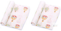 2 New LollyBanks Muslin Swaddle Blanket | 100% Cotton | Multipurpose Newborn and Infant Blanket | Large 47 x 47 inches | Light Weight and Breathable | Hot Air Balloons Prints