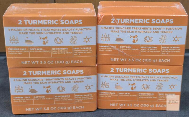 Body & Earth Turmeric Soap Bar, 3.5 oz Each, Vegan, Exp. 2027, Face & Skin Care