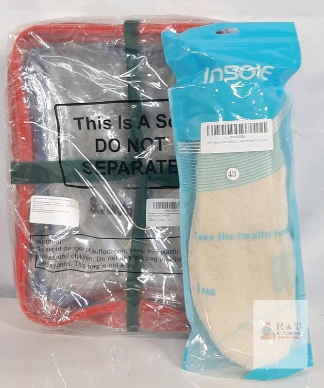 Sanwuta 3-Pack Mesh Toy Storage Bags 9x2.36in & Men's Wool Insoles Size 43