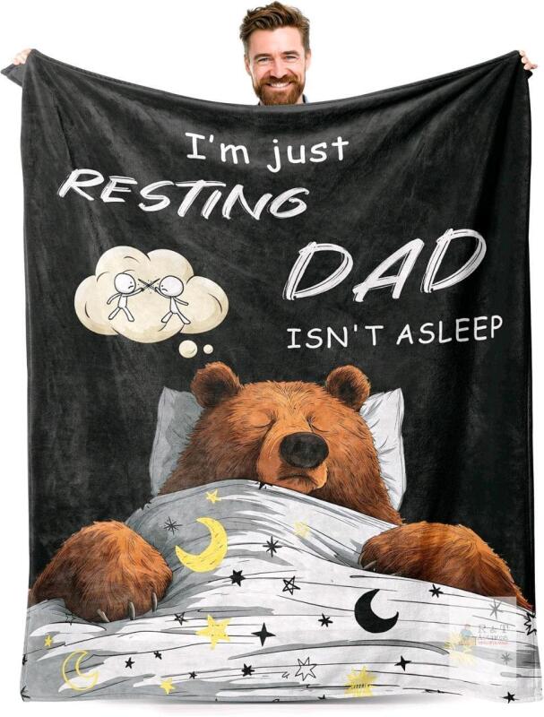 New "I'm Just Resting, Dad Isn't Asleep" Super Soft Funny Gift For Dad, 50" &times; 60"